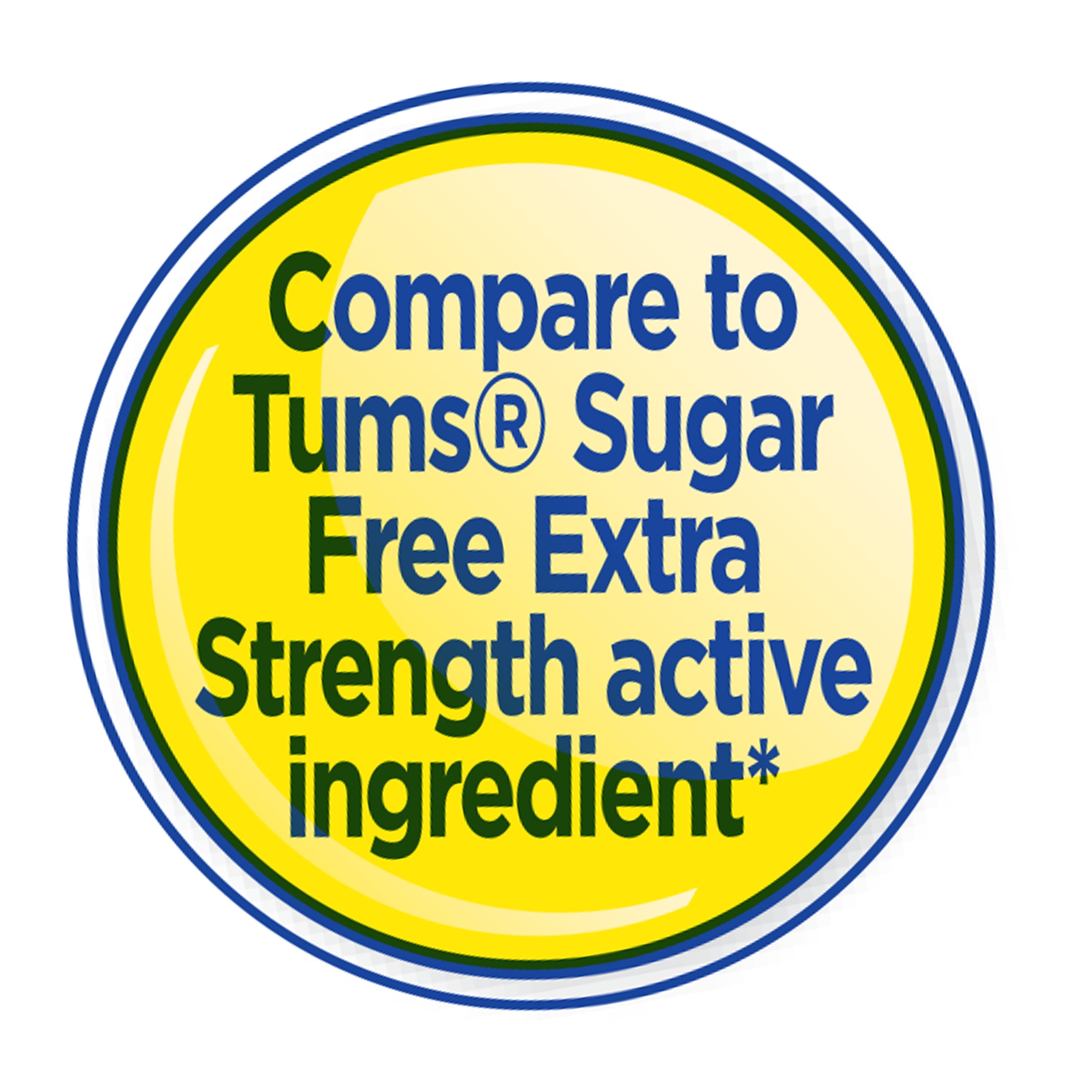 Equate Extra Strength Sugar-Free Antacid Orange Cream Chewable Tablets, 750 mg 90 Count, Compare to Tums® Extra Strength Active Ingredients