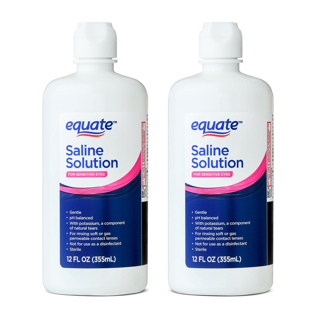 Equate Saline Solution for Sensitive Eyes, 12 fl oz, 2 Pack, Compare to Bausch + Lomb Sensitive Eyes