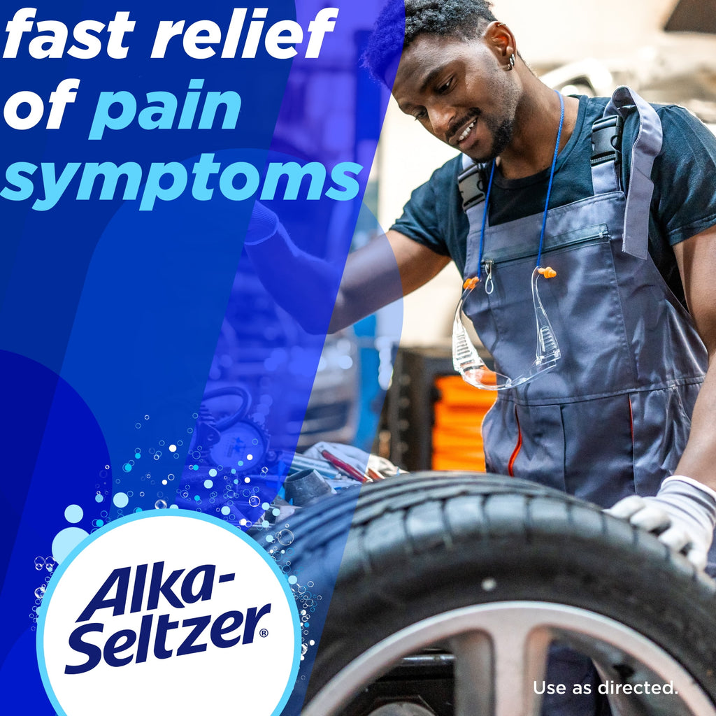 Alka-Seltzer Pain Relief, Aspirin Effervescent Tablets for Fast Pain Relief, Package May Vary 24 Ct