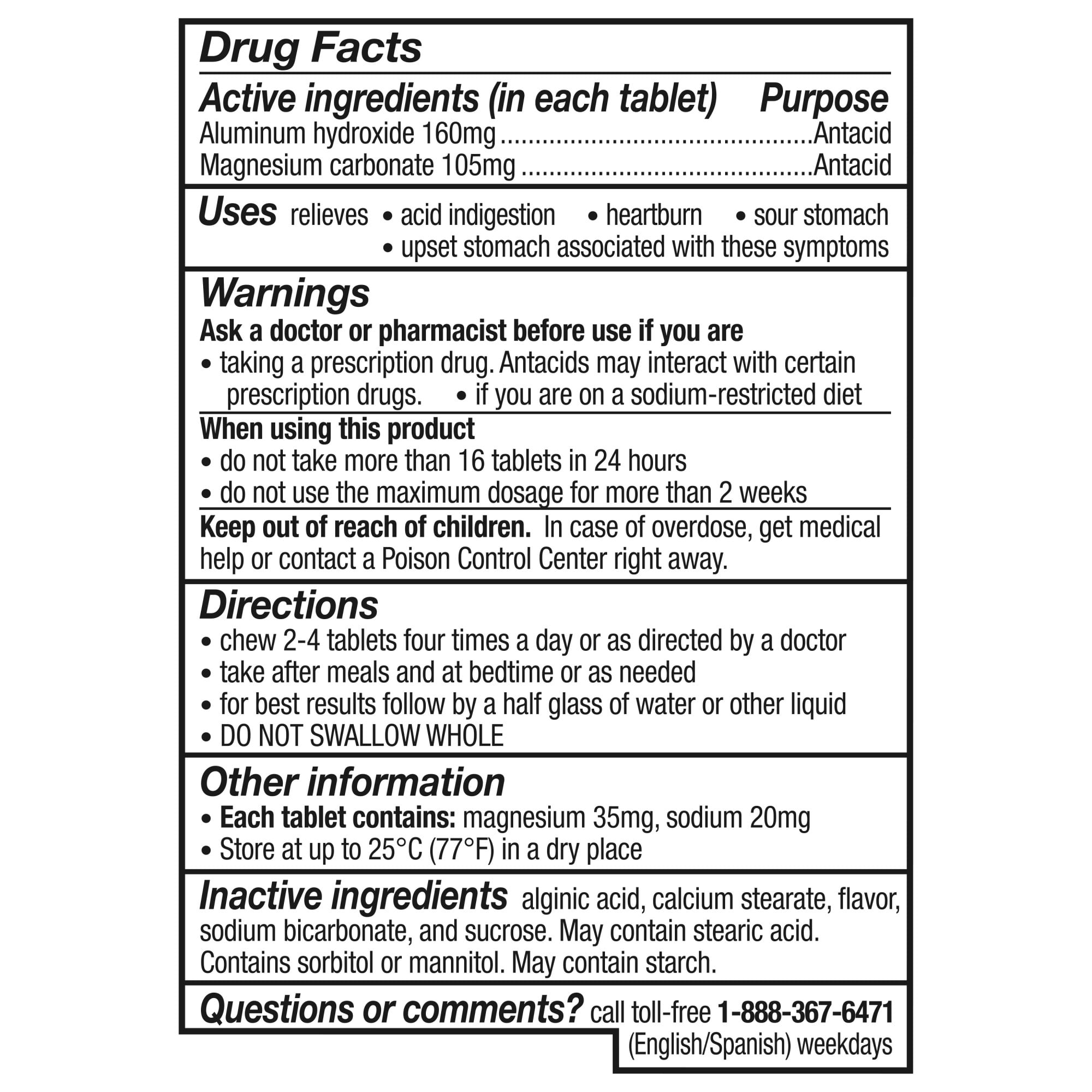 Gaviscon Extra Strength Chewable Antacid Tablets for Heartburn Relief, 100 Count