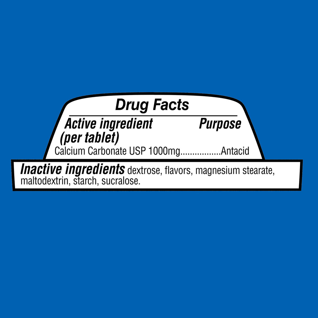 Equate Ultra Strength Antacid Peppermint Chewable Tablets, 1000 mg 160 Count, Compare to Tums® Ultra Strength Active Ingredient