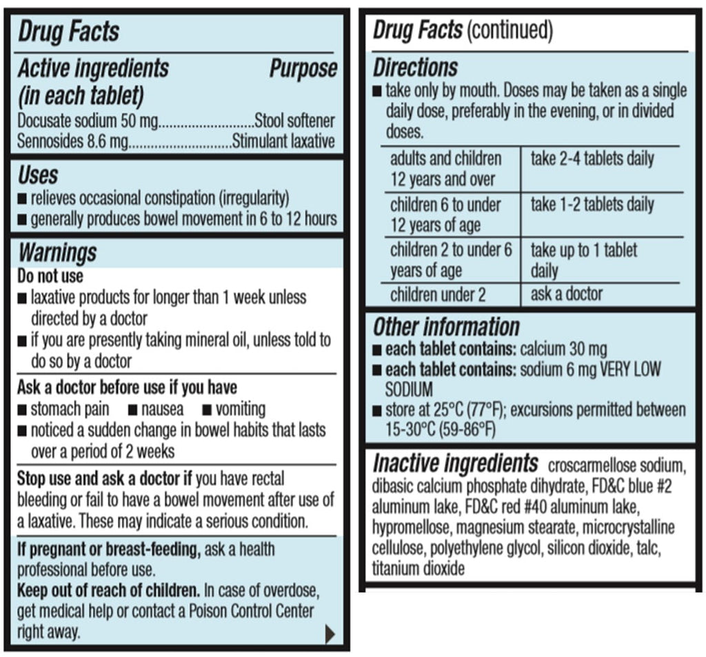 Equate Stool Softener Plus Stimulant Laxative Tablets for Constipation, 240 Count, Compare to Colace® 2-IN-1 Active Ingredients
