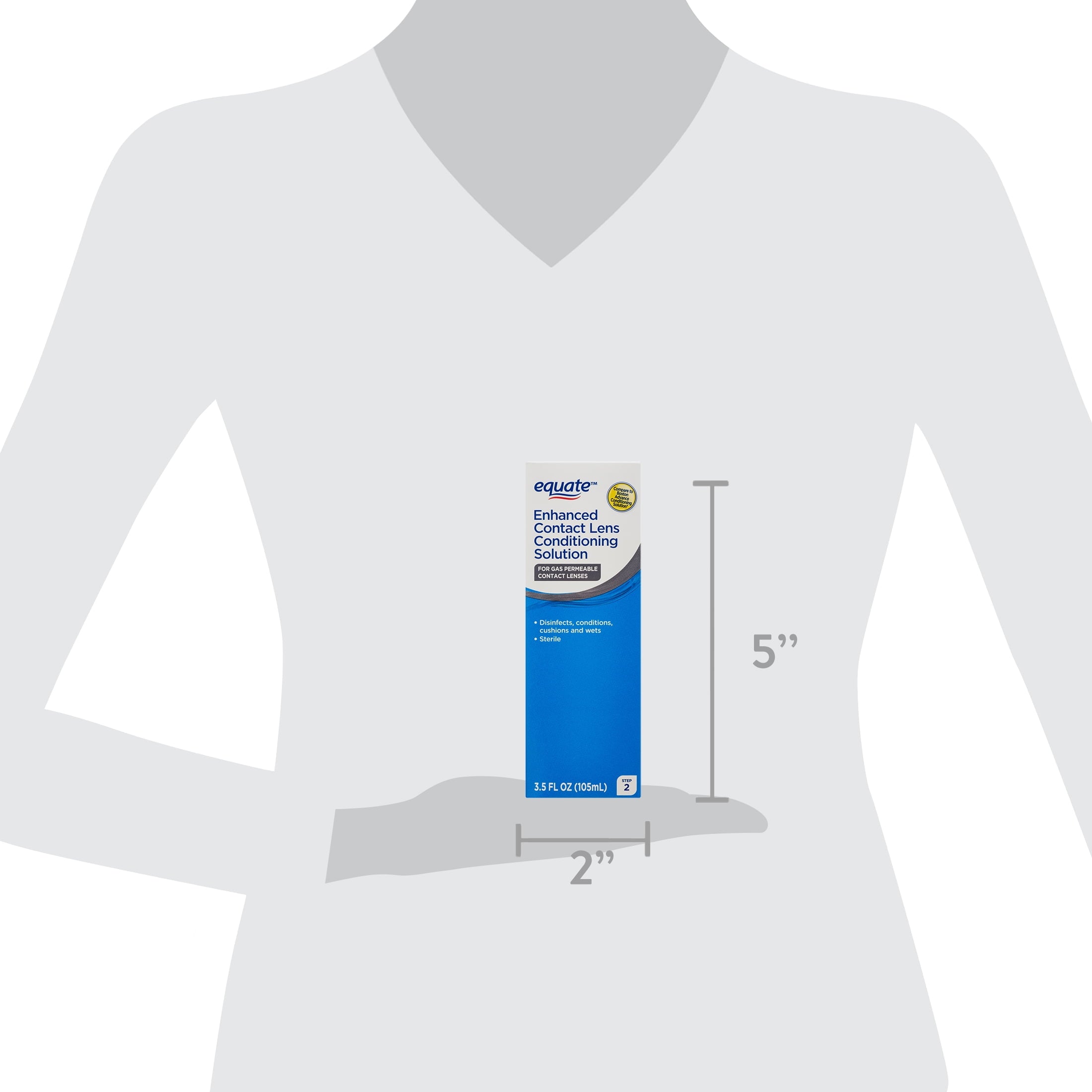 Equate Enhanced Hard Contact Lens Conditioning Solution Step 2, 3.5 fl oz, Compare to Boston Advance Conditioning Solution