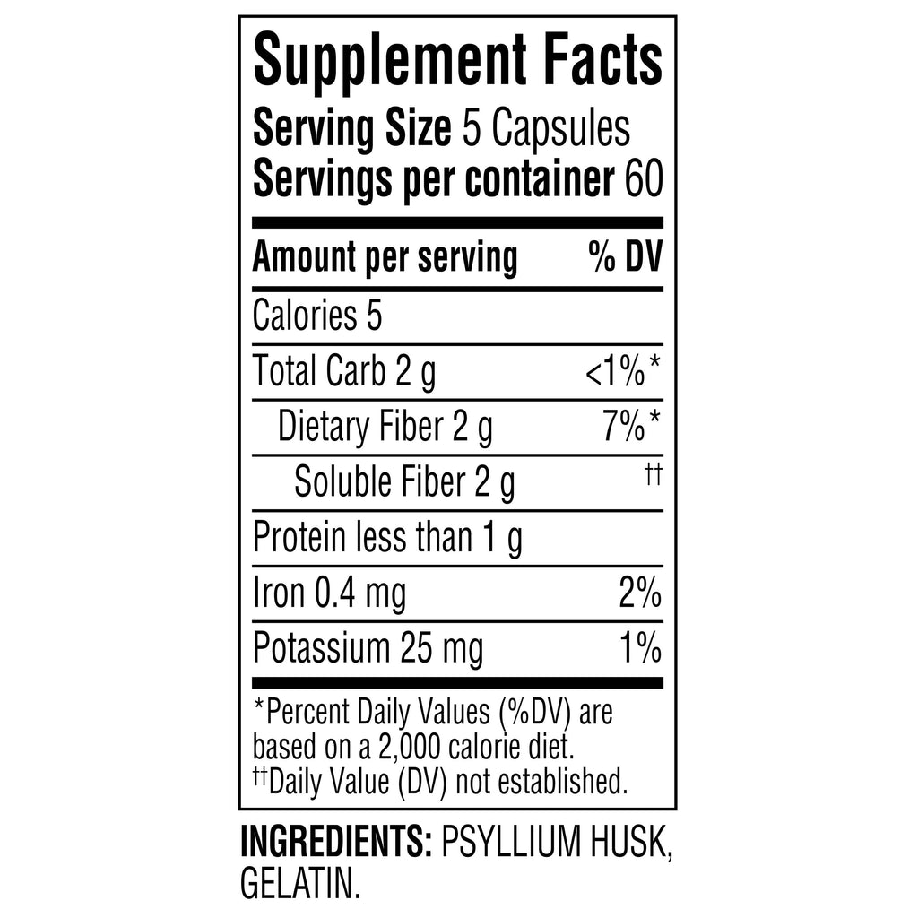 Equate Psyllium Husk Capsules 300 Count, Compare to Metamucil® Capsules 3 in 1 MultiHealth Fiber