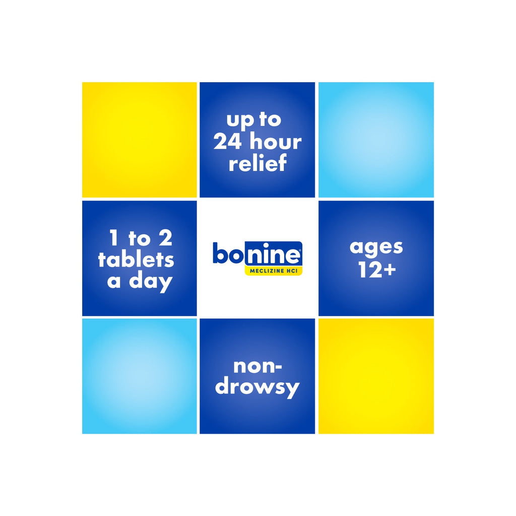 Bonine Motion Sickness and Nausea Relief Travel Pack, Chewable Tablets, Raspberry, 12 Count