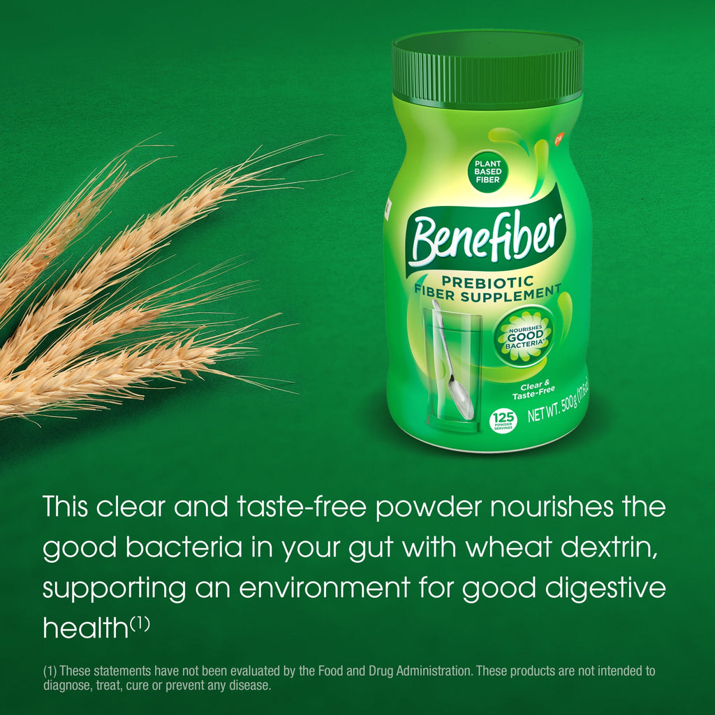 Benefiber Daily Prebiotic Fiber Supplement Powder for Digestive Health, Unflavored - 125 Servings (17.6 Ounces)