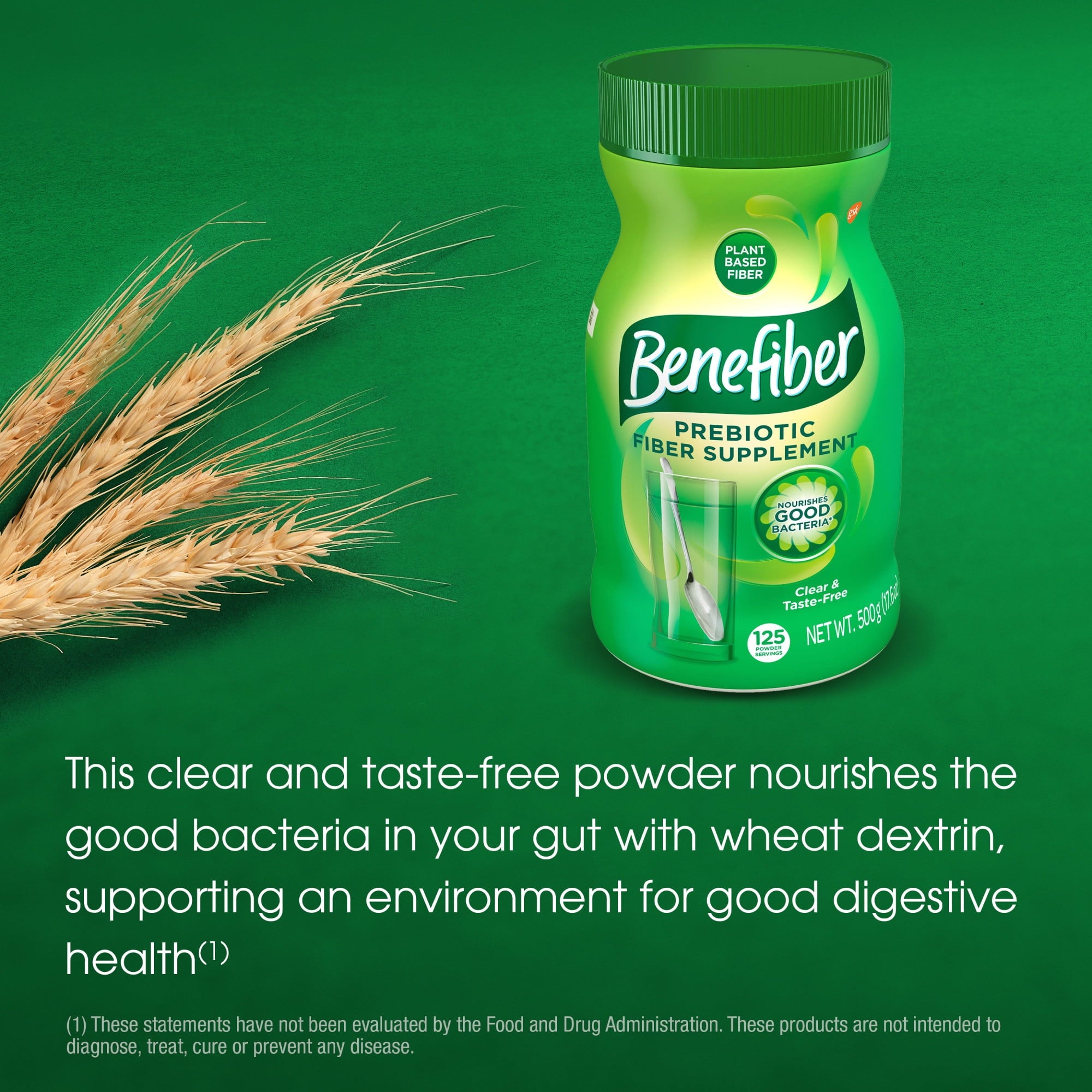 Benefiber Daily Prebiotic Fiber Supplement Powder for Digestive Health, Unflavored - 125 Servings (17.6 Ounces)