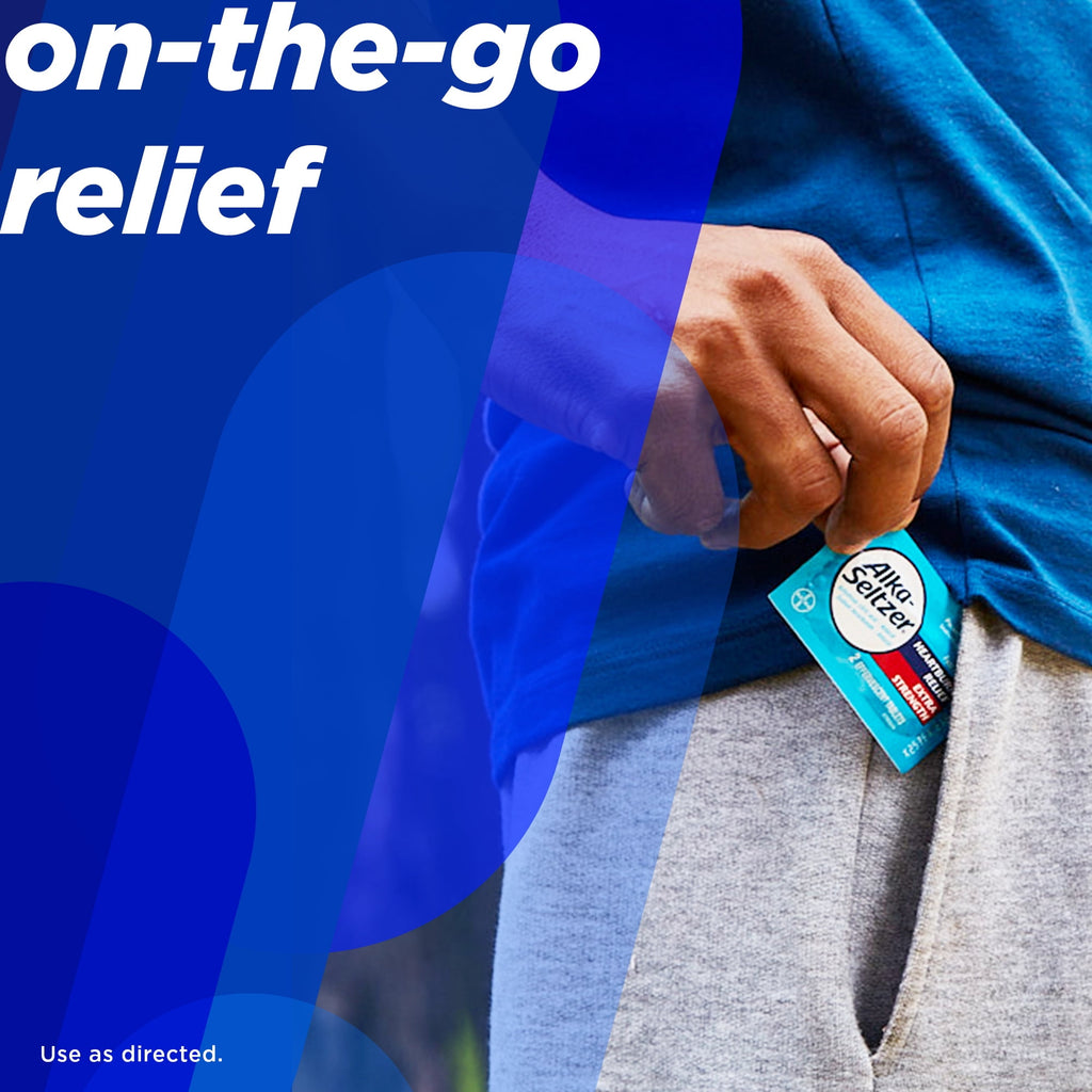 Alka-Seltzer Extra Strength Heartburn Relief Effervescent Antacid Tablets, Fast Acid Indigestion Relief, 24 Count