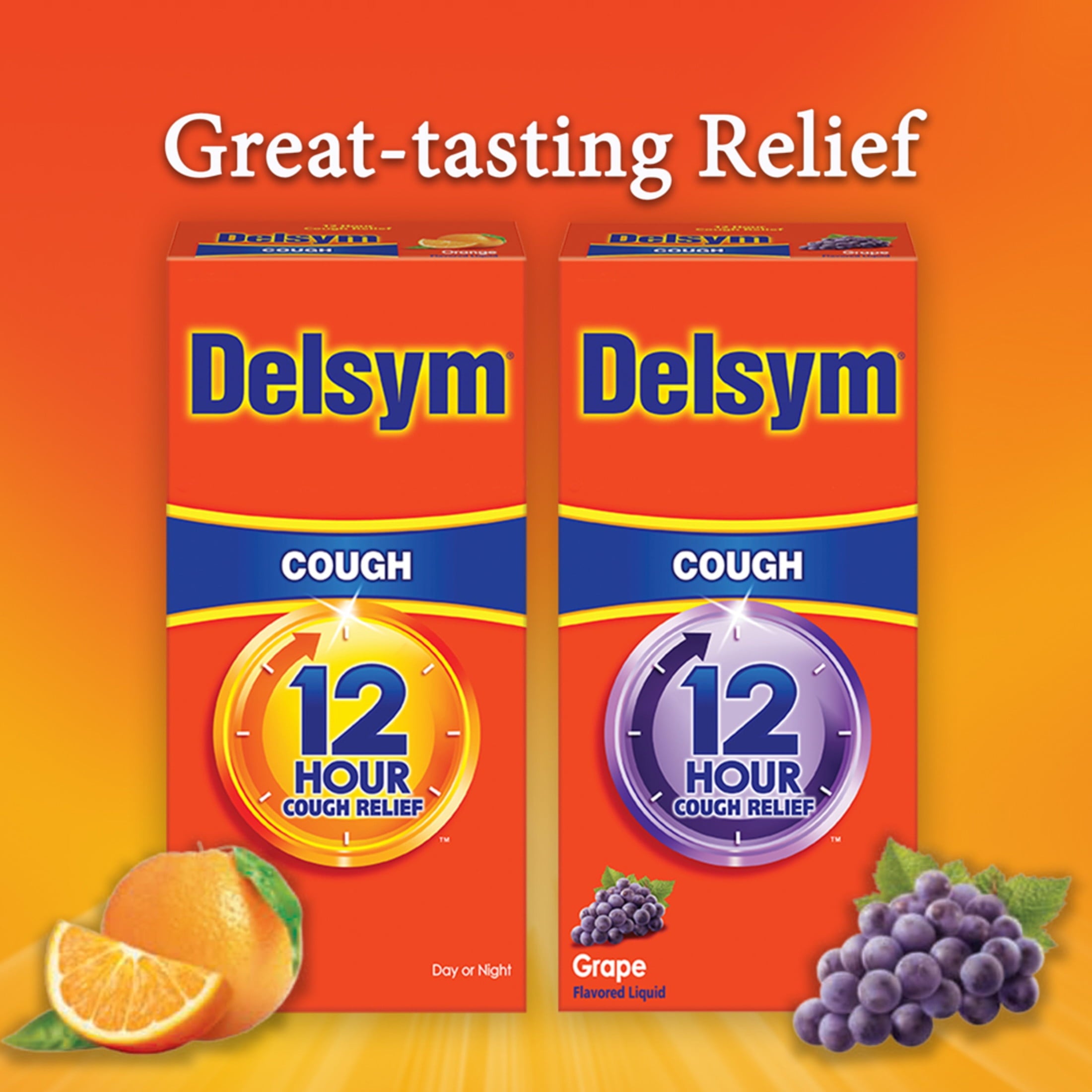 Delsym Adult 12 hour Cough Relief Medicine, Powerful Cough Relief for 12 Good Hours, Cough Suppressing Liquid, #1 Pharmacist Recommended, Grape Flavor, 5 Fl Oz