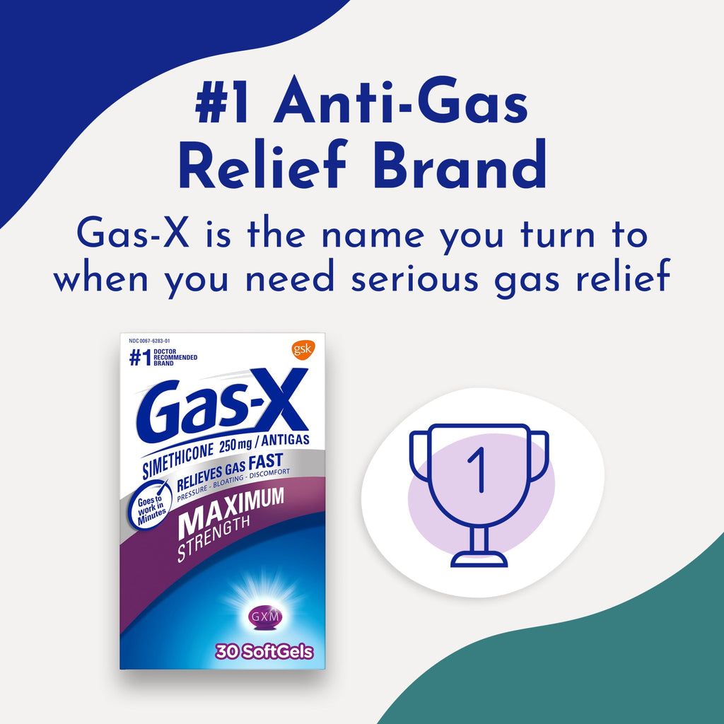 Gas-X Maximum Strength Gas Relief Softgels With Simethicone 250 Mg - 30 Count