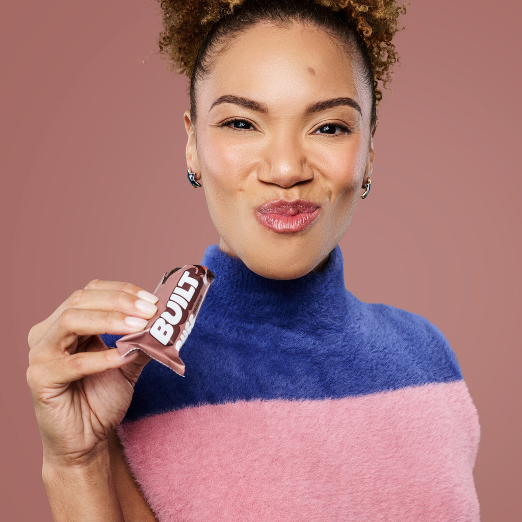 BUILT Puff Protein Bar, Brownie Batter, 17g Protein, Collagen, 140 Calories, 4 Count Box, 1.41 oz Bars