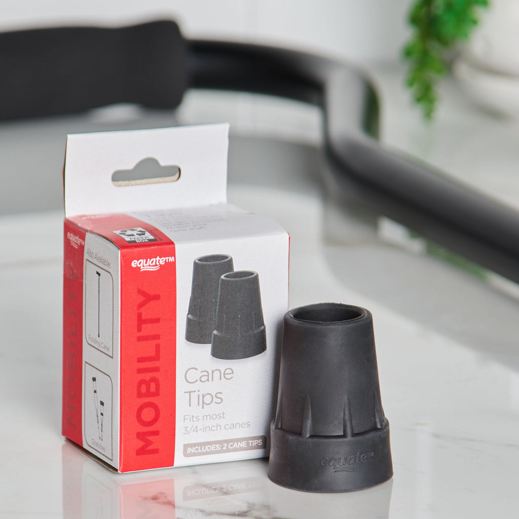 Equate 3/4" Rubber Cane Tips, 2 Count