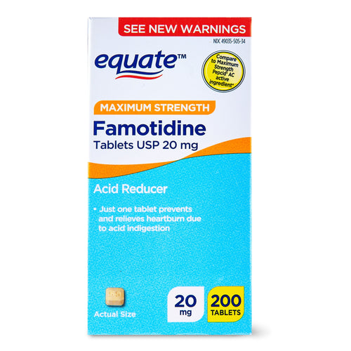 (3 pack) Equate Maximum Strength Famotidine 20mg Tablets, 200 Count, Compare to Maximum Strength Pepcid® AC Active Ingredient