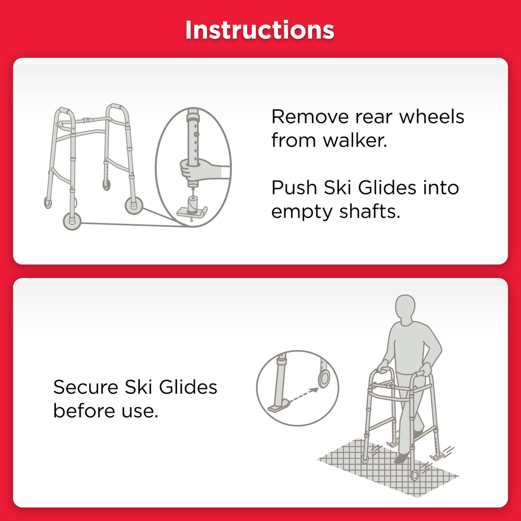 Equate Walker Ski Glides Mobility Walker Glides, 2 Counts