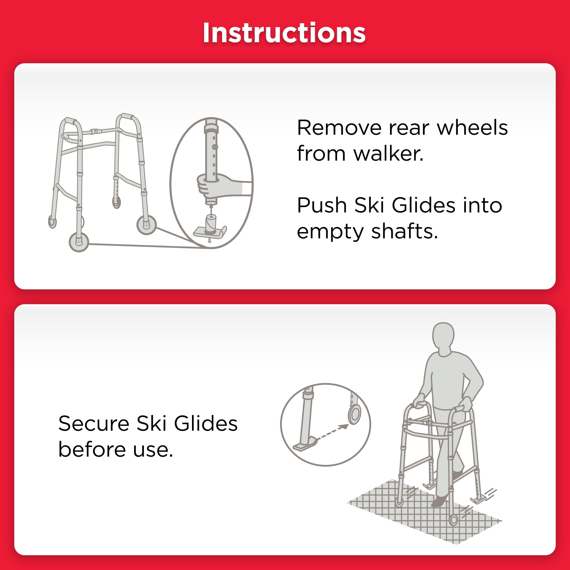 Equate Walker Ski Glides Mobility Walker Glides, 2 Counts