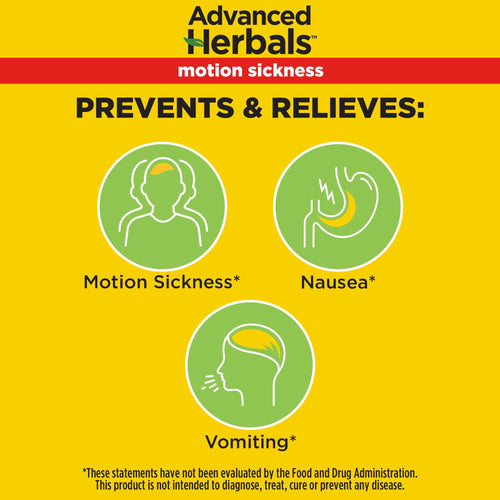 Advanced Herbals by Dramamine, Non-Drowsy Motion Sickness Relief, with Natural Ginger, 18 Count