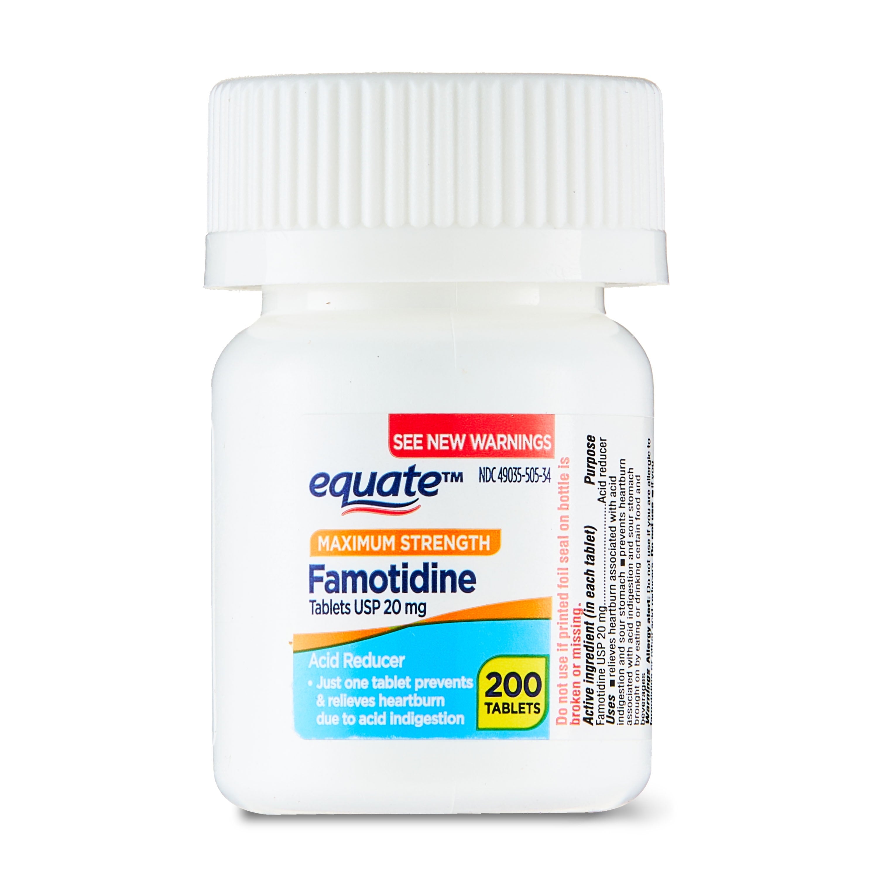 (3 pack) Equate Maximum Strength Famotidine 20mg Tablets, 200 Count, Compare to Maximum Strength Pepcid® AC Active Ingredient