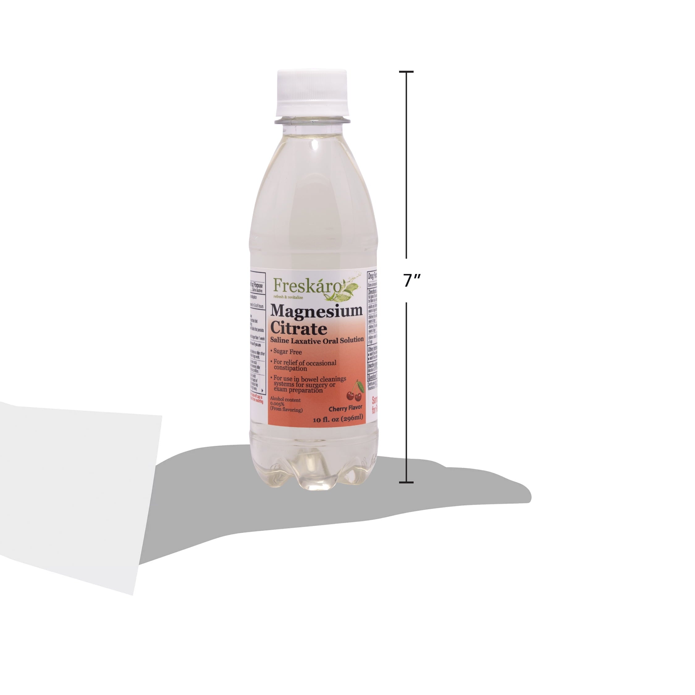 Freskaro Magnesium Citrate Oral Solution 10 oz, Cherry Flavor