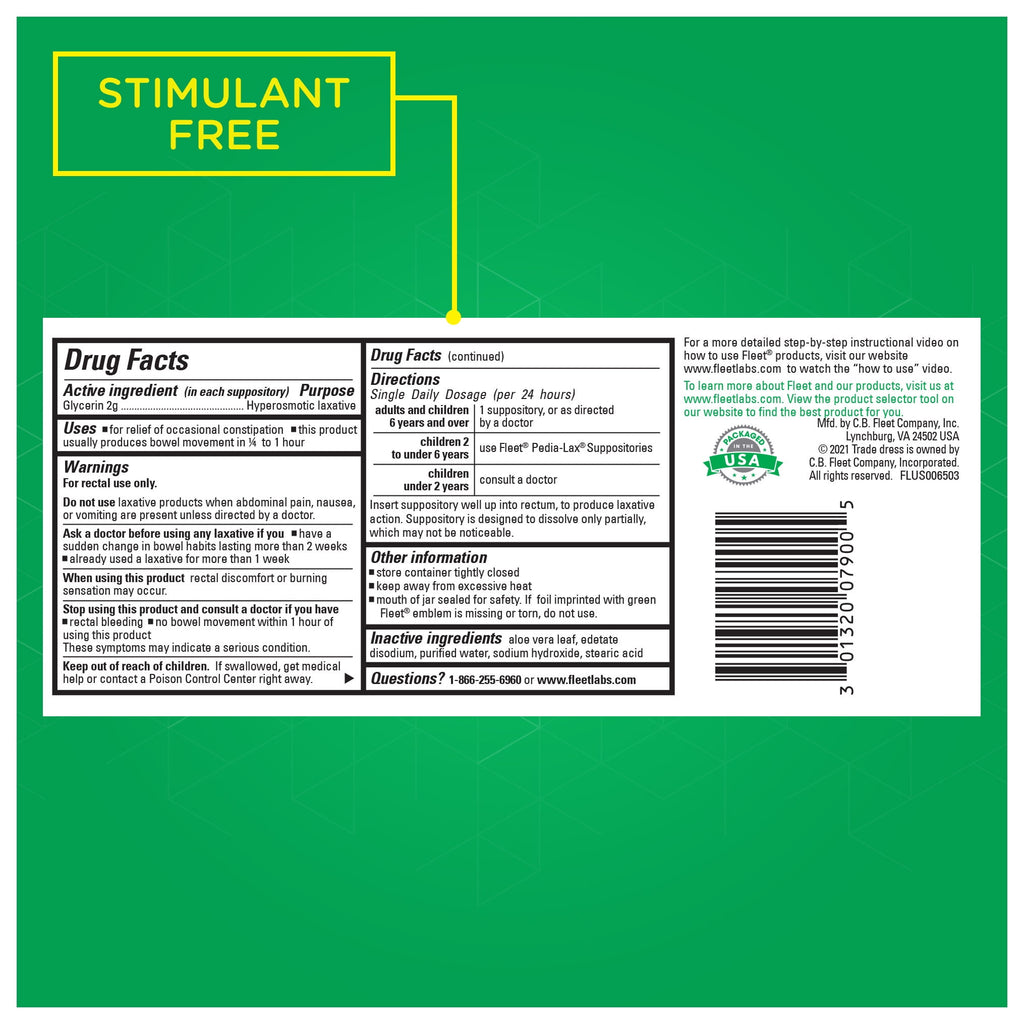 (2 pack) Fleet Laxatives, Laxative Glycerin Suppositories for Adult Constipation Relief, 100 Count