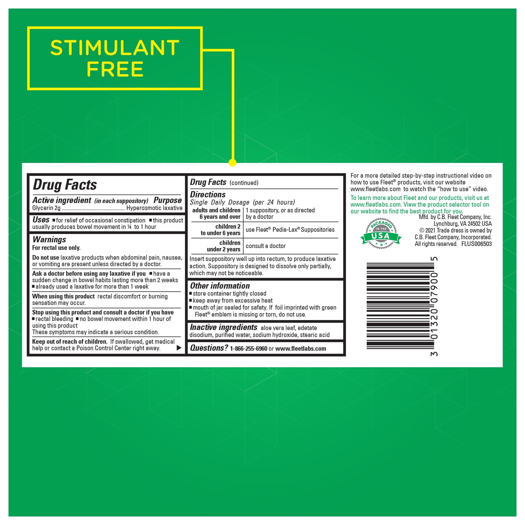 (2 pack) Fleet Laxatives, Laxative Glycerin Suppositories for Adult Constipation Relief, 100 Count