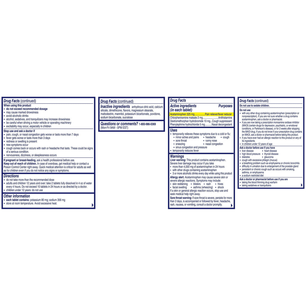 Alka-Seltzer Plus Powerfast Fizz Sinus Congestion & Pain Medicine, Effervescent Tablets, 24 Count