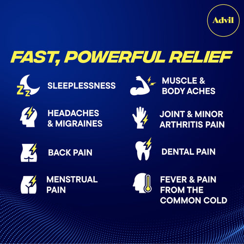 Advil PM Sleep Aid Pain Relievers, Ibuprofen, Diphenhydramine, Coated Caplet, 80 Count